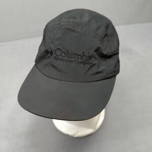 Vintage Columbia 5 Panel Hat Cap Black Large USA Made